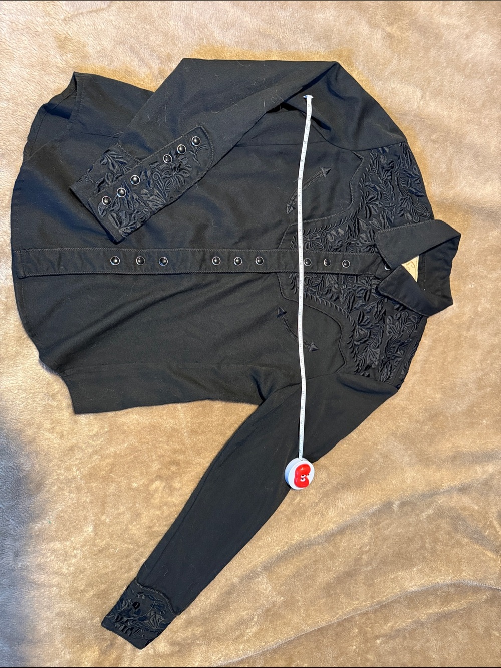 Scully Black Embroidered Western Button-Down Shirt